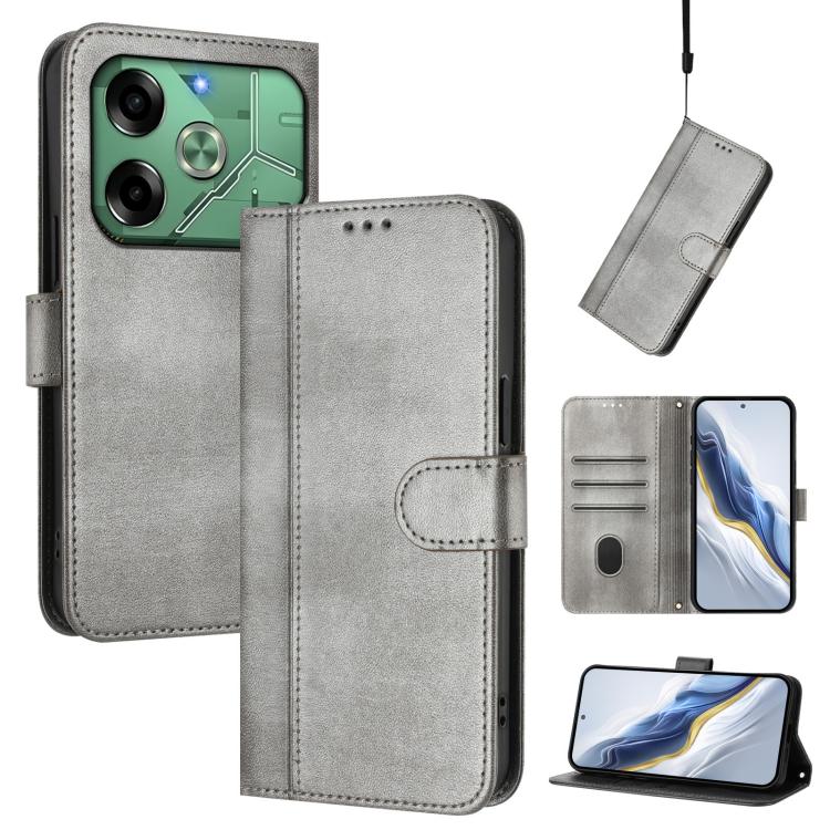 Line Splicing Buckle Retro Leather Phone Case, For Tecno Pova 6 Neo 5G / Spark 30 5G, For Tecno Spark 30 4G, For Tecno Spark Go 5G 2025 / Infinix Hot 60i, For Tecno Spark 30C 4G, For Tecno Spark 20 Pro 5G, For Tecno Pop 6C                              ...