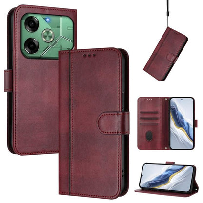 Line Splicing Buckle Retro Leather Phone Case, For Tecno Pova 6 Neo 5G / Spark 30 5G, For Tecno Spark 30 4G, For Tecno Spark Go 5G 2025 / Infinix Hot 60i, For Tecno Spark 30C 4G, For Tecno Spark 20 Pro 5G, For Tecno Pop 6C                              ...