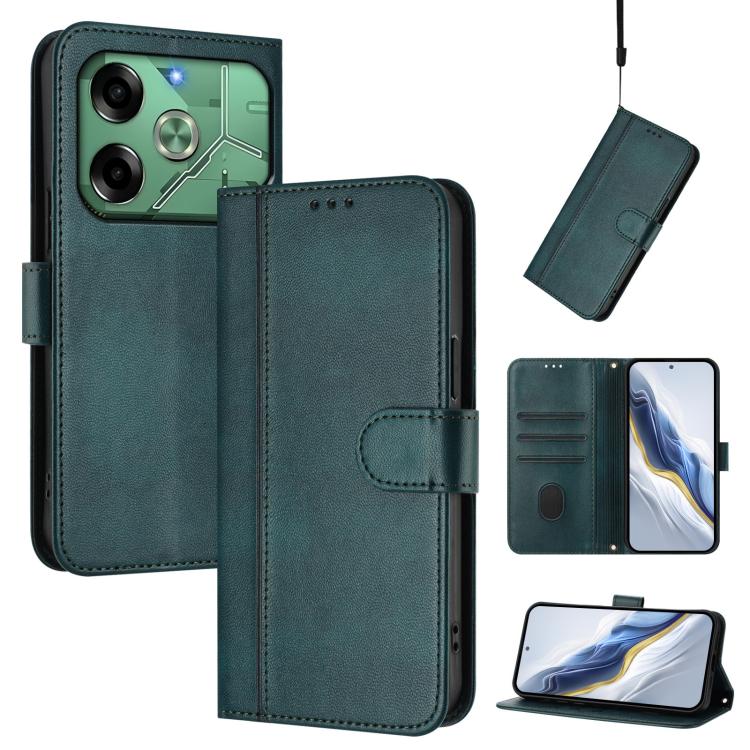Line Splicing Buckle Retro Leather Phone Case, For Tecno Pova 6 Neo 5G / Spark 30 5G, For Tecno Spark 30 4G, For Tecno Spark Go 5G 2025 / Infinix Hot 60i, For Tecno Spark 30C 4G, For Tecno Spark 20 Pro 5G, For Tecno Pop 6C                              ...