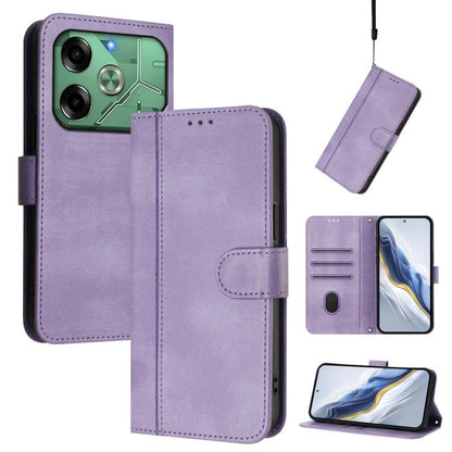 Line Splicing Buckle Retro Leather Phone Case, For Tecno Pova 6 Neo 5G / Spark 30 5G, For Tecno Spark 30 4G, For Tecno Spark Go 5G 2025 / Infinix Hot 60i, For Tecno Spark 30C 4G, For Tecno Spark 20 Pro 5G, For Tecno Pop 6C                              ...