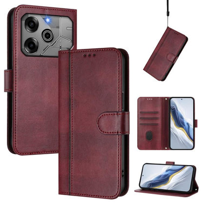 Line Splicing Buckle Retro Leather Phone Case, For Tecno Pova 6 Neo 5G / Spark 30 5G, For Tecno Spark 30 4G, For Tecno Spark Go 5G 2025 / Infinix Hot 60i, For Tecno Spark 30C 4G, For Tecno Spark 20 Pro 5G, For Tecno Pop 6C                              ...