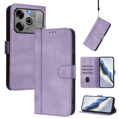 Line Splicing Buckle Retro Leather Phone Case, For Tecno Pova 6 Neo 5G / Spark 30 5G, For Tecno Spark 30 4G, For Tecno Spark Go 5G 2025 / Infinix Hot 60i, For Tecno Spark 30C 4G, For Tecno Spark 20 Pro 5G, For Tecno Pop 6C                              ...
