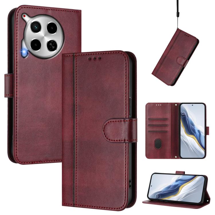 Line Splicing Buckle Retro Leather Phone Case, For Tecno Camon 30 5G, For Tecno Camon 30 4G, For Tecno Spark 20 Pro+ 4G, For Tecno Pova 5 Pro 5G, For Tecno Pova Neo 3, For Tecno Pova 5, For Tecno Camon 20 Premier 5G, For Tecno Camon 20 Pro 5G          ...