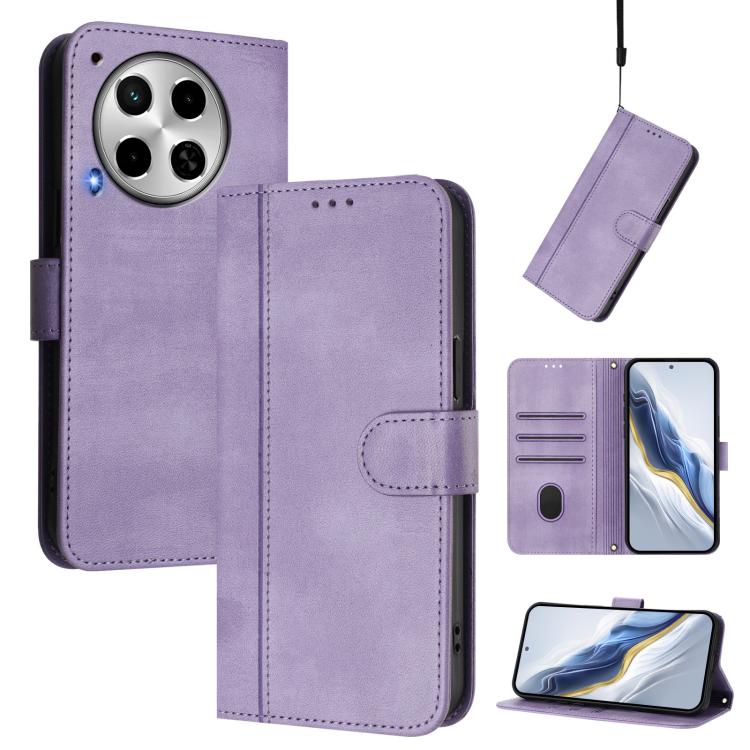 Line Splicing Buckle Retro Leather Phone Case, For Tecno Camon 30 5G, For Tecno Camon 30 4G, For Tecno Spark 20 Pro+ 4G, For Tecno Pova 5 Pro 5G, For Tecno Pova Neo 3, For Tecno Pova 5, For Tecno Camon 20 Premier 5G, For Tecno Camon 20 Pro 5G          ...