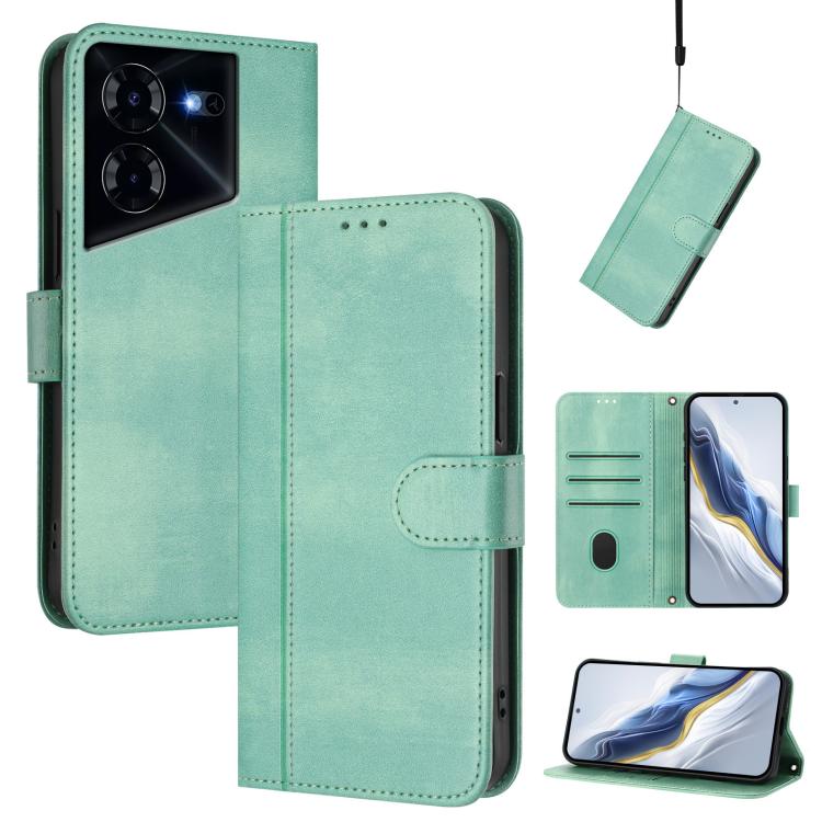 Line Splicing Buckle Retro Leather Phone Case, For Tecno Camon 30 5G, For Tecno Camon 30 4G, For Tecno Spark 20 Pro+ 4G, For Tecno Pova 5 Pro 5G, For Tecno Pova Neo 3, For Tecno Pova 5, For Tecno Camon 20 Premier 5G, For Tecno Camon 20 Pro 5G          ...