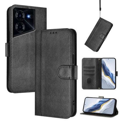 Line Splicing Buckle Retro Leather Phone Case, For Tecno Camon 30 5G, For Tecno Camon 30 4G, For Tecno Spark 20 Pro+ 4G, For Tecno Pova 5 Pro 5G, For Tecno Pova Neo 3, For Tecno Pova 5, For Tecno Camon 20 Premier 5G, For Tecno Camon 20 Pro 5G          ...