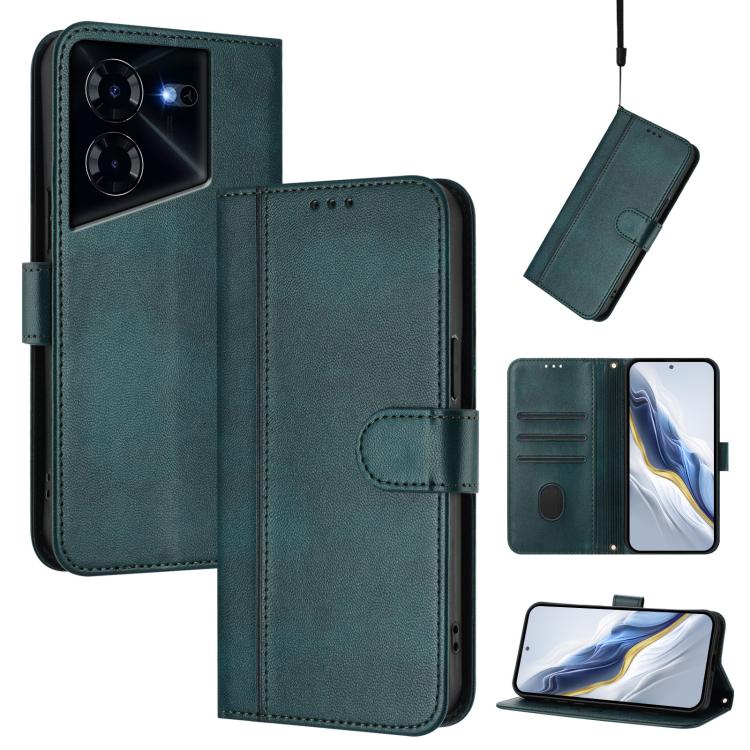 Line Splicing Buckle Retro Leather Phone Case, For Tecno Camon 30 5G, For Tecno Camon 30 4G, For Tecno Spark 20 Pro+ 4G, For Tecno Pova 5 Pro 5G, For Tecno Pova Neo 3, For Tecno Pova 5, For Tecno Camon 20 Premier 5G, For Tecno Camon 20 Pro 5G          ...