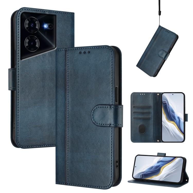 Line Splicing Buckle Retro Leather Phone Case, For Tecno Camon 30 5G, For Tecno Camon 30 4G, For Tecno Spark 20 Pro+ 4G, For Tecno Pova 5 Pro 5G, For Tecno Pova Neo 3, For Tecno Pova 5, For Tecno Camon 20 Premier 5G, For Tecno Camon 20 Pro 5G          ...