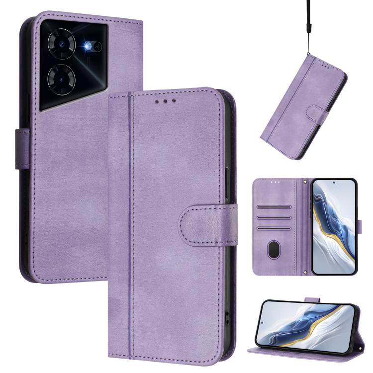 Line Splicing Buckle Retro Leather Phone Case, For Tecno Camon 30 5G, For Tecno Camon 30 4G, For Tecno Spark 20 Pro+ 4G, For Tecno Pova 5 Pro 5G, For Tecno Pova Neo 3, For Tecno Pova 5, For Tecno Camon 20 Premier 5G, For Tecno Camon 20 Pro 5G          ...
