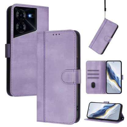 Line Splicing Buckle Retro Leather Phone Case, For Tecno Camon 30 5G, For Tecno Camon 30 4G, For Tecno Spark 20 Pro+ 4G, For Tecno Pova 5 Pro 5G, For Tecno Pova Neo 3, For Tecno Pova 5, For Tecno Camon 20 Premier 5G, For Tecno Camon 20 Pro 5G          ...