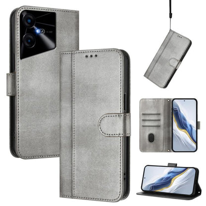 Line Splicing Buckle Retro Leather Phone Case, For Tecno Camon 30 5G, For Tecno Camon 30 4G, For Tecno Spark 20 Pro+ 4G, For Tecno Pova 5 Pro 5G, For Tecno Pova Neo 3, For Tecno Pova 5, For Tecno Camon 20 Premier 5G, For Tecno Camon 20 Pro 5G          ...
