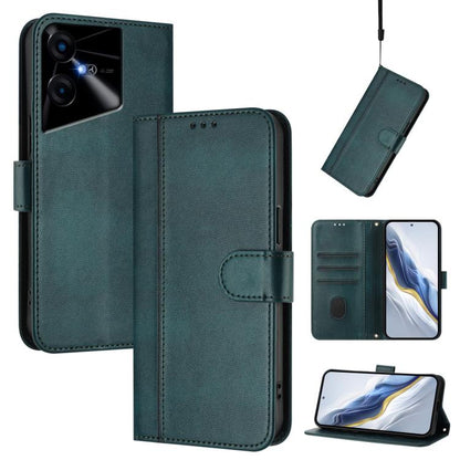 Line Splicing Buckle Retro Leather Phone Case, For Tecno Camon 30 5G, For Tecno Camon 30 4G, For Tecno Spark 20 Pro+ 4G, For Tecno Pova 5 Pro 5G, For Tecno Pova Neo 3, For Tecno Pova 5, For Tecno Camon 20 Premier 5G, For Tecno Camon 20 Pro 5G          ...