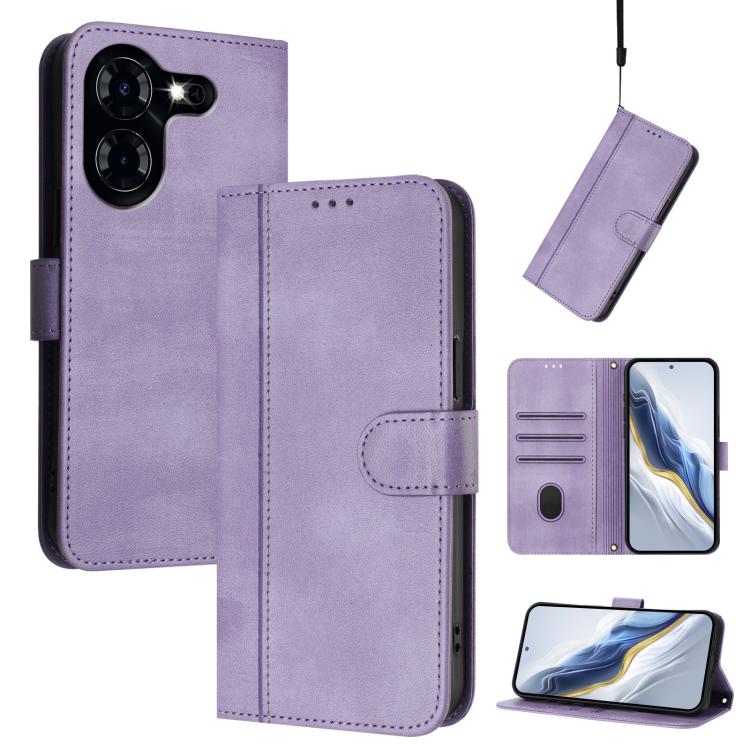 Line Splicing Buckle Retro Leather Phone Case, For Tecno Camon 30 5G, For Tecno Camon 30 4G, For Tecno Spark 20 Pro+ 4G, For Tecno Pova 5 Pro 5G, For Tecno Pova Neo 3, For Tecno Pova 5, For Tecno Camon 20 Premier 5G, For Tecno Camon 20 Pro 5G          ...