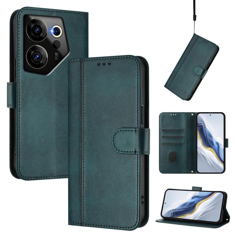 Line Splicing Buckle Retro Leather Phone Case, For Tecno Camon 30 5G, For Tecno Camon 30 4G, For Tecno Spark 20 Pro+ 4G, For Tecno Pova 5 Pro 5G, For Tecno Pova Neo 3, For Tecno Pova 5, For Tecno Camon 20 Premier 5G, For Tecno Camon 20 Pro 5G          ...