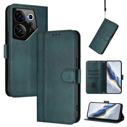 Line Splicing Buckle Retro Leather Phone Case, For Tecno Camon 30 5G, For Tecno Camon 30 4G, For Tecno Spark 20 Pro+ 4G, For Tecno Pova 5 Pro 5G, For Tecno Pova Neo 3, For Tecno Pova 5, For Tecno Camon 20 Premier 5G, For Tecno Camon 20 Pro 5G          ...
