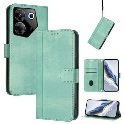 Line Splicing Buckle Retro Leather Phone Case, For Tecno Camon 30 5G, For Tecno Camon 30 4G, For Tecno Spark 20 Pro+ 4G, For Tecno Pova 5 Pro 5G, For Tecno Pova Neo 3, For Tecno Pova 5, For Tecno Camon 20 Premier 5G, For Tecno Camon 20 Pro 5G          ...