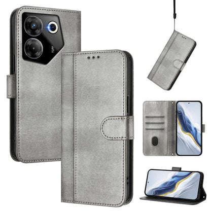 Line Splicing Buckle Retro Leather Phone Case, For Tecno Camon 30 5G, For Tecno Camon 30 4G, For Tecno Spark 20 Pro+ 4G, For Tecno Pova 5 Pro 5G, For Tecno Pova Neo 3, For Tecno Pova 5, For Tecno Camon 20 Premier 5G, For Tecno Camon 20 Pro 5G          ...