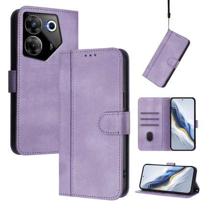 Line Splicing Buckle Retro Leather Phone Case, For Tecno Camon 30 5G, For Tecno Camon 30 4G, For Tecno Spark 20 Pro+ 4G, For Tecno Pova 5 Pro 5G, For Tecno Pova Neo 3, For Tecno Pova 5, For Tecno Camon 20 Premier 5G, For Tecno Camon 20 Pro 5G          ...