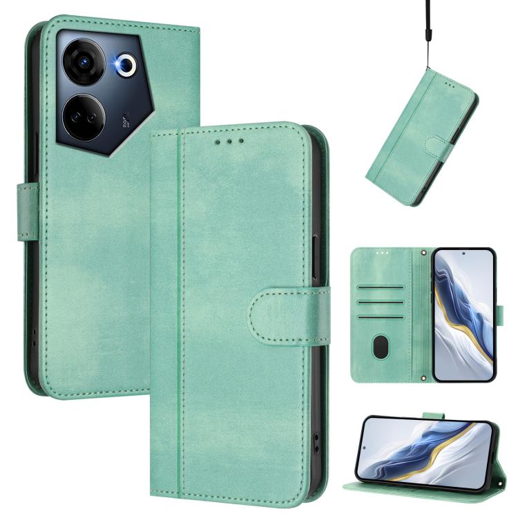 Line Splicing Buckle Retro Leather Phone Case, For Tecno Camon 30 5G, For Tecno Camon 30 4G, For Tecno Spark 20 Pro+ 4G, For Tecno Pova 5 Pro 5G, For Tecno Pova Neo 3, For Tecno Pova 5, For Tecno Camon 20 Premier 5G, For Tecno Camon 20 Pro 5G          ...