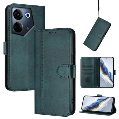 Line Splicing Buckle Retro Leather Phone Case, For Tecno Camon 30 5G, For Tecno Camon 30 4G, For Tecno Spark 20 Pro+ 4G, For Tecno Pova 5 Pro 5G, For Tecno Pova Neo 3, For Tecno Pova 5, For Tecno Camon 20 Premier 5G, For Tecno Camon 20 Pro 5G          ...