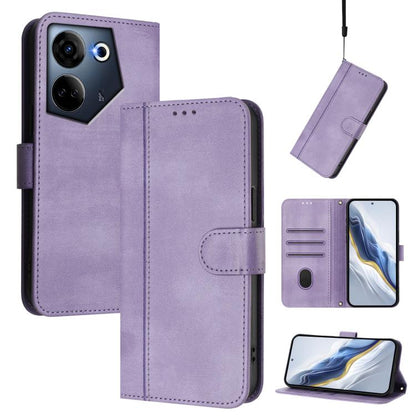 Line Splicing Buckle Retro Leather Phone Case, For Tecno Camon 30 5G, For Tecno Camon 30 4G, For Tecno Spark 20 Pro+ 4G, For Tecno Pova 5 Pro 5G, For Tecno Pova Neo 3, For Tecno Pova 5, For Tecno Camon 20 Premier 5G, For Tecno Camon 20 Pro 5G          ...