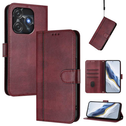 Line Splicing Buckle Retro Leather Phone Case, For Tecno Camon 30 5G, For Tecno Camon 30 4G, For Tecno Spark 20 Pro+ 4G, For Tecno Pova 5 Pro 5G, For Tecno Pova Neo 3, For Tecno Pova 5, For Tecno Camon 20 Premier 5G, For Tecno Camon 20 Pro 5G          ...