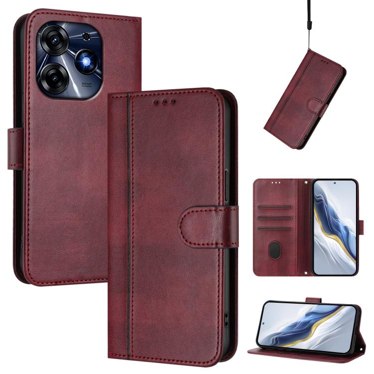 Line Splicing Buckle Retro Leather Phone Case, For Tecno Spark 10 Pro 4G, For Tecno Camon 19 / 19 Pro 5G, For Tecno Pova 4 Pro, For Tecno Pova 4, For Tecno Pova Neo 2, For Tecno Spark Go 2022 / 8C / 9, For Tecno Spark 9 Pro / 9T, For Tecno Pova 3      ...