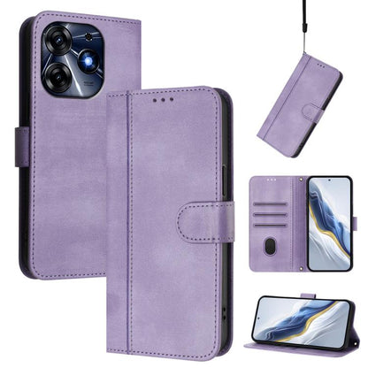 Line Splicing Buckle Retro Leather Phone Case, For Tecno Spark 10 Pro 4G, For Tecno Camon 19 / 19 Pro 5G, For Tecno Pova 4 Pro, For Tecno Pova 4, For Tecno Pova Neo 2, For Tecno Spark Go 2022 / 8C / 9, For Tecno Spark 9 Pro / 9T, For Tecno Pova 3      ...