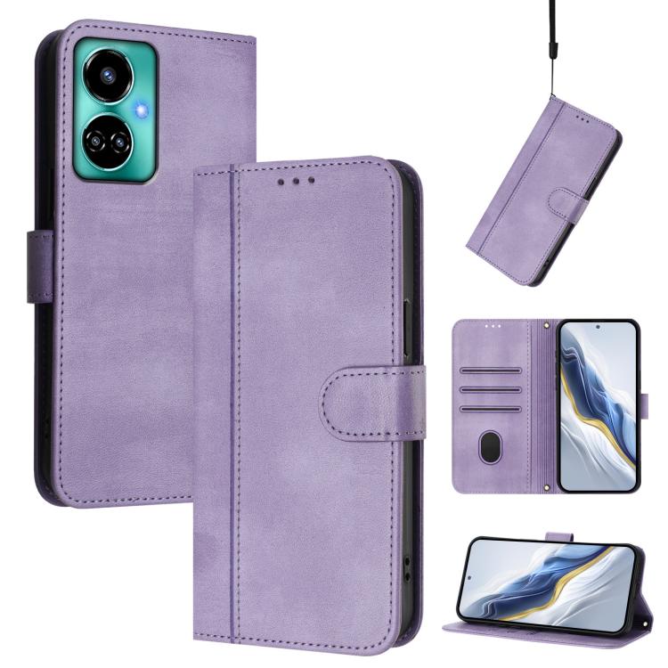 Line Splicing Buckle Retro Leather Phone Case, For Tecno Spark 10 Pro 4G, For Tecno Camon 19 / 19 Pro 5G, For Tecno Pova 4 Pro, For Tecno Pova 4, For Tecno Pova Neo 2, For Tecno Spark Go 2022 / 8C / 9, For Tecno Spark 9 Pro / 9T, For Tecno Pova 3      ...
