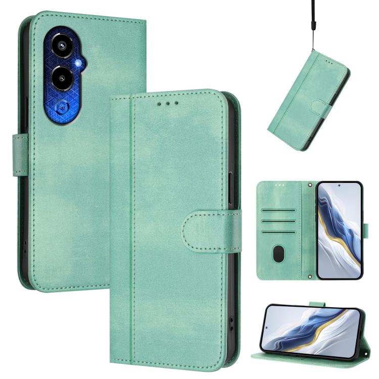 Line Splicing Buckle Retro Leather Phone Case, For Tecno Spark 10 Pro 4G, For Tecno Camon 19 / 19 Pro 5G, For Tecno Pova 4 Pro, For Tecno Pova 4, For Tecno Pova Neo 2, For Tecno Spark Go 2022 / 8C / 9, For Tecno Spark 9 Pro / 9T, For Tecno Pova 3      ...