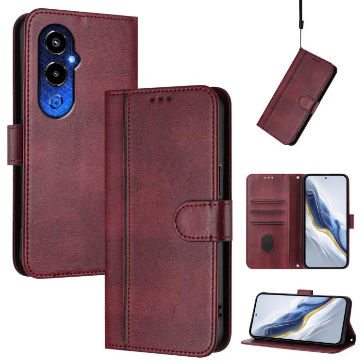 Line Splicing Buckle Retro Leather Phone Case, For Tecno Spark 10 Pro 4G, For Tecno Camon 19 / 19 Pro 5G, For Tecno Pova 4 Pro, For Tecno Pova 4, For Tecno Pova Neo 2, For Tecno Spark Go 2022 / 8C / 9, For Tecno Spark 9 Pro / 9T, For Tecno Pova 3      ...