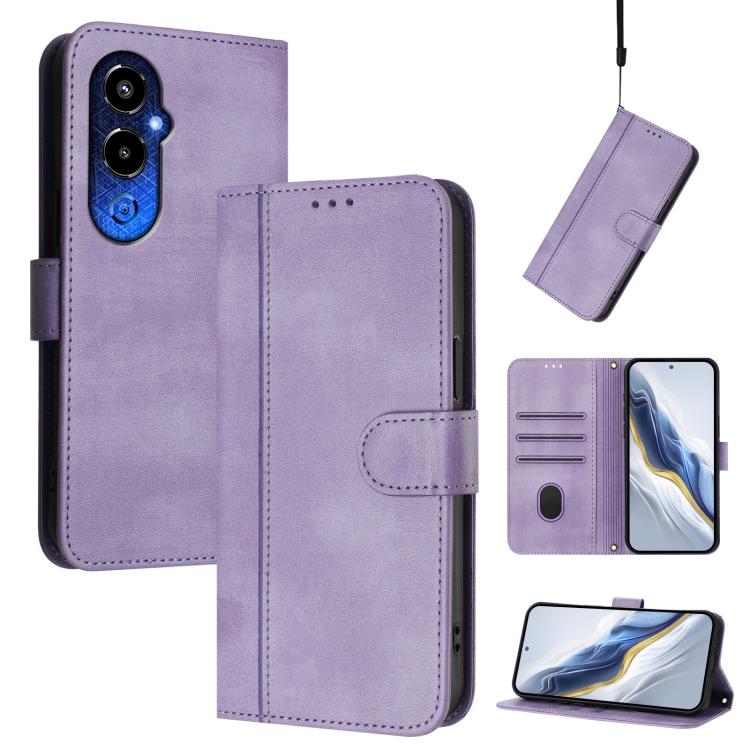 Line Splicing Buckle Retro Leather Phone Case, For Tecno Spark 10 Pro 4G, For Tecno Camon 19 / 19 Pro 5G, For Tecno Pova 4 Pro, For Tecno Pova 4, For Tecno Pova Neo 2, For Tecno Spark Go 2022 / 8C / 9, For Tecno Spark 9 Pro / 9T, For Tecno Pova 3      ...