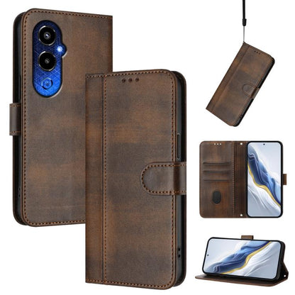 Line Splicing Buckle Retro Leather Phone Case, For Tecno Spark 10 Pro 4G, For Tecno Camon 19 / 19 Pro 5G, For Tecno Pova 4 Pro, For Tecno Pova 4, For Tecno Pova Neo 2, For Tecno Spark Go 2022 / 8C / 9, For Tecno Spark 9 Pro / 9T, For Tecno Pova 3      ...