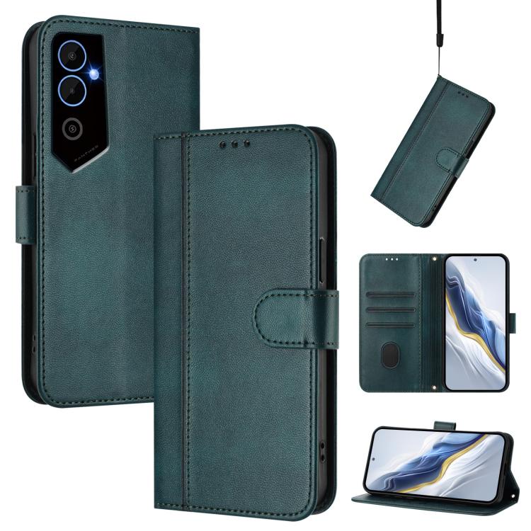 Line Splicing Buckle Retro Leather Phone Case, For Tecno Spark 10 Pro 4G, For Tecno Camon 19 / 19 Pro 5G, For Tecno Pova 4 Pro, For Tecno Pova 4, For Tecno Pova Neo 2, For Tecno Spark Go 2022 / 8C / 9, For Tecno Spark 9 Pro / 9T, For Tecno Pova 3      ...