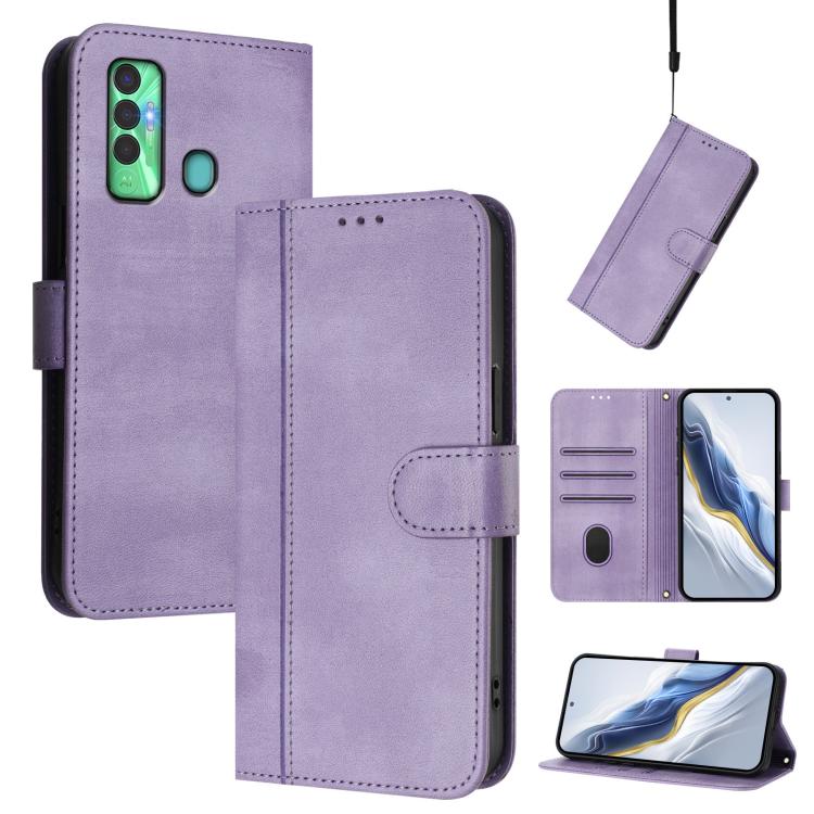 Line Splicing Buckle Retro Leather Phone Case, For Tecno Spark 10 Pro 4G, For Tecno Camon 19 / 19 Pro 5G, For Tecno Pova 4 Pro, For Tecno Pova 4, For Tecno Pova Neo 2, For Tecno Spark Go 2022 / 8C / 9, For Tecno Spark 9 Pro / 9T, For Tecno Pova 3      ...
