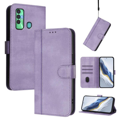 Line Splicing Buckle Retro Leather Phone Case, For Tecno Spark 10 Pro 4G, For Tecno Camon 19 / 19 Pro 5G, For Tecno Pova 4 Pro, For Tecno Pova 4, For Tecno Pova Neo 2, For Tecno Spark Go 2022 / 8C / 9, For Tecno Spark 9 Pro / 9T, For Tecno Pova 3      ...