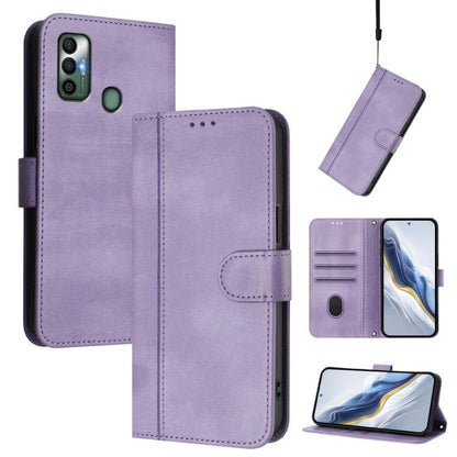 Line Splicing Buckle Retro Leather Phone Case, For Tecno Spark 10 Pro 4G, For Tecno Camon 19 / 19 Pro 5G, For Tecno Pova 4 Pro, For Tecno Pova 4, For Tecno Pova Neo 2, For Tecno Spark Go 2022 / 8C / 9, For Tecno Spark 9 Pro / 9T, For Tecno Pova 3      ...