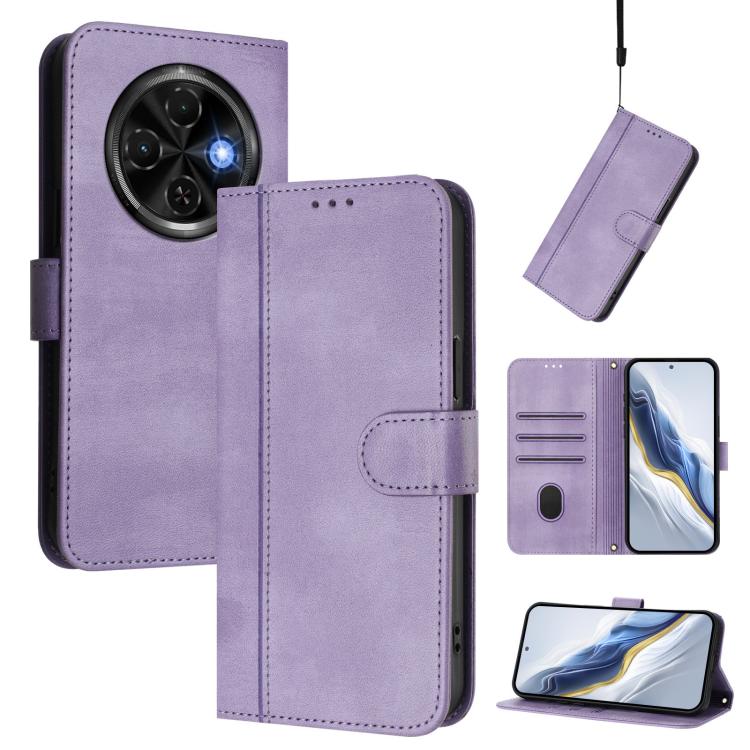 Line Splicing Buckle Retro Leather Phone Case, For Tecno Pova 6 Neo 5G / Spark 30 5G, For Tecno Spark 30 4G, For Tecno Spark Go 5G 2025 / Infinix Hot 60i, For Tecno Spark 30C 4G, For Tecno Spark 20 Pro 5G, For Tecno Pop 6C                              ...