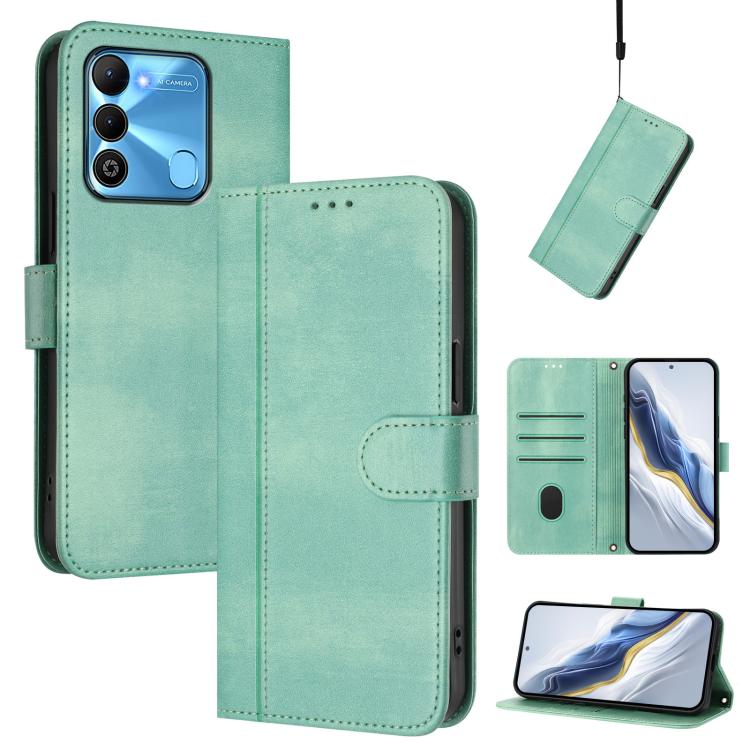 Line Splicing Buckle Retro Leather Phone Case, For Tecno Spark 10 Pro 4G, For Tecno Camon 19 / 19 Pro 5G, For Tecno Pova 4 Pro, For Tecno Pova 4, For Tecno Pova Neo 2, For Tecno Spark Go 2022 / 8C / 9, For Tecno Spark 9 Pro / 9T, For Tecno Pova 3      ...