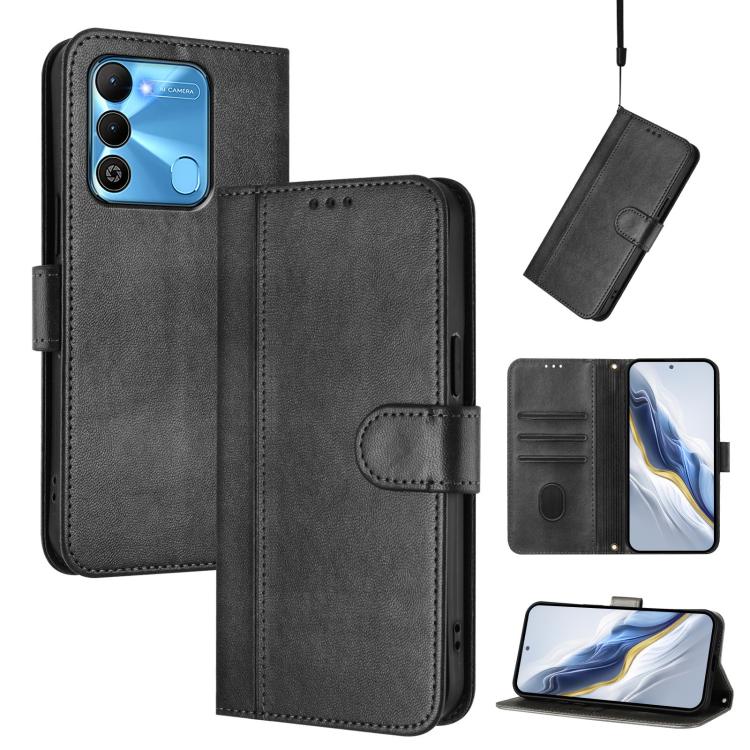 Line Splicing Buckle Retro Leather Phone Case, For Tecno Spark 10 Pro 4G, For Tecno Camon 19 / 19 Pro 5G, For Tecno Pova 4 Pro, For Tecno Pova 4, For Tecno Pova Neo 2, For Tecno Spark Go 2022 / 8C / 9, For Tecno Spark 9 Pro / 9T, For Tecno Pova 3      ...
