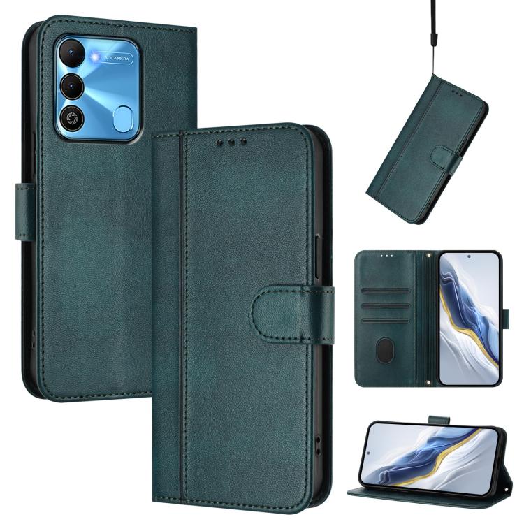 Line Splicing Buckle Retro Leather Phone Case, For Tecno Spark 10 Pro 4G, For Tecno Camon 19 / 19 Pro 5G, For Tecno Pova 4 Pro, For Tecno Pova 4, For Tecno Pova Neo 2, For Tecno Spark Go 2022 / 8C / 9, For Tecno Spark 9 Pro / 9T, For Tecno Pova 3      ...