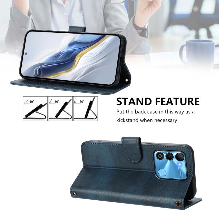 Line Splicing Buckle Retro Leather Phone Case, For Tecno Spark 10 Pro 4G, For Tecno Camon 19 / 19 Pro 5G, For Tecno Pova 4 Pro, For Tecno Pova 4, For Tecno Pova Neo 2, For Tecno Spark Go 2022 / 8C / 9, For Tecno Spark 9 Pro / 9T, For Tecno Pova 3      ...