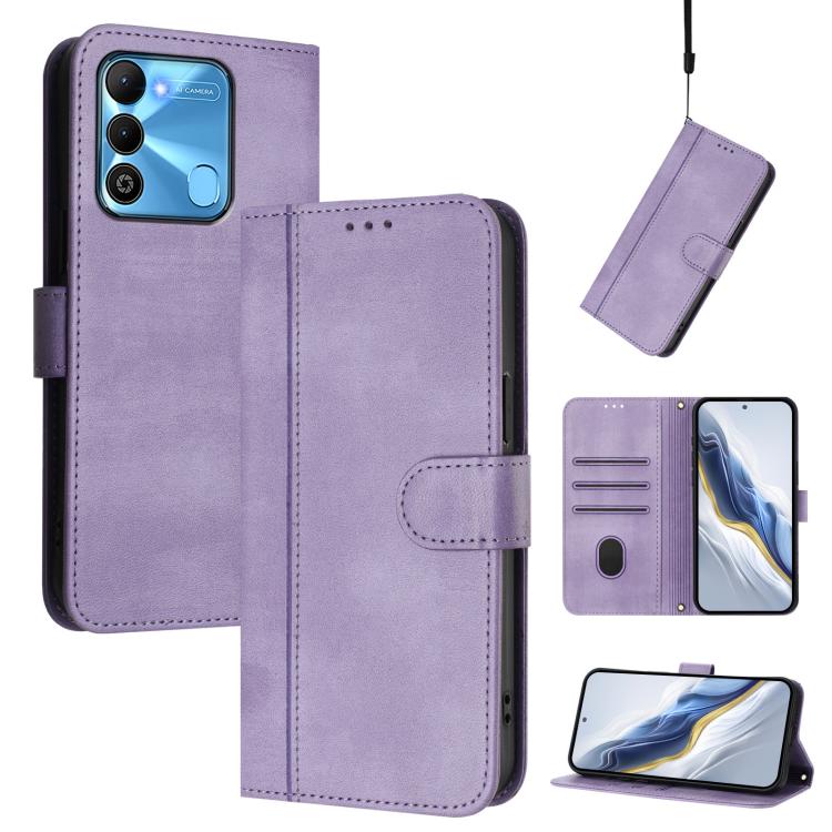 Line Splicing Buckle Retro Leather Phone Case, For Tecno Spark 10 Pro 4G, For Tecno Camon 19 / 19 Pro 5G, For Tecno Pova 4 Pro, For Tecno Pova 4, For Tecno Pova Neo 2, For Tecno Spark Go 2022 / 8C / 9, For Tecno Spark 9 Pro / 9T, For Tecno Pova 3      ...