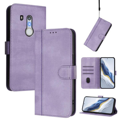 Line Splicing Buckle Retro Leather Phone Case, For Fujitsu Arrows We3, For Fujitsu FCNT Rakuraku F-53E, For Fujitsu Arrows We2 F-52E, For Fujitsu Arrows We2 Plus F-51E, For Fujitsu Arrow Be4 Plus F-41B, For Fujitsu Arrows F-01L F-42A                   ...