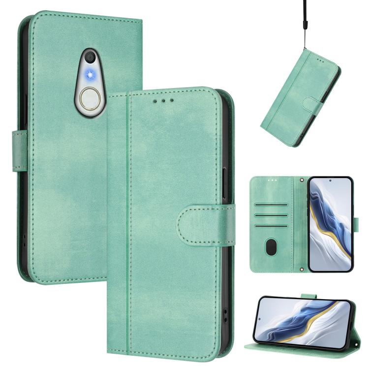 Line Splicing Buckle Retro Leather Phone Case, For Fujitsu Arrows We3, For Fujitsu FCNT Rakuraku F-53E, For Fujitsu Arrows We2 F-52E, For Fujitsu Arrows We2 Plus F-51E, For Fujitsu Arrow Be4 Plus F-41B, For Fujitsu Arrows F-01L F-42A                   ...
