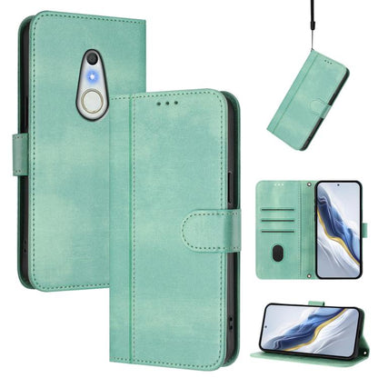 Line Splicing Buckle Retro Leather Phone Case, For Fujitsu Arrows We3, For Fujitsu FCNT Rakuraku F-53E, For Fujitsu Arrows We2 F-52E, For Fujitsu Arrows We2 Plus F-51E, For Fujitsu Arrow Be4 Plus F-41B, For Fujitsu Arrows F-01L F-42A                   ...