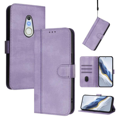 Line Splicing Buckle Retro Leather Phone Case, For Fujitsu Arrows We3, For Fujitsu FCNT Rakuraku F-53E, For Fujitsu Arrows We2 F-52E, For Fujitsu Arrows We2 Plus F-51E, For Fujitsu Arrow Be4 Plus F-41B, For Fujitsu Arrows F-01L F-42A                   ...