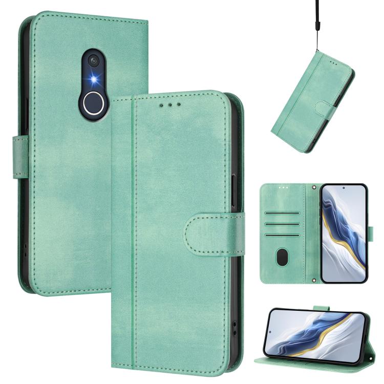 Line Splicing Buckle Retro Leather Phone Case, For Fujitsu Arrows We3, For Fujitsu FCNT Rakuraku F-53E, For Fujitsu Arrows We2 F-52E, For Fujitsu Arrows We2 Plus F-51E, For Fujitsu Arrow Be4 Plus F-41B, For Fujitsu Arrows F-01L F-42A                   ...
