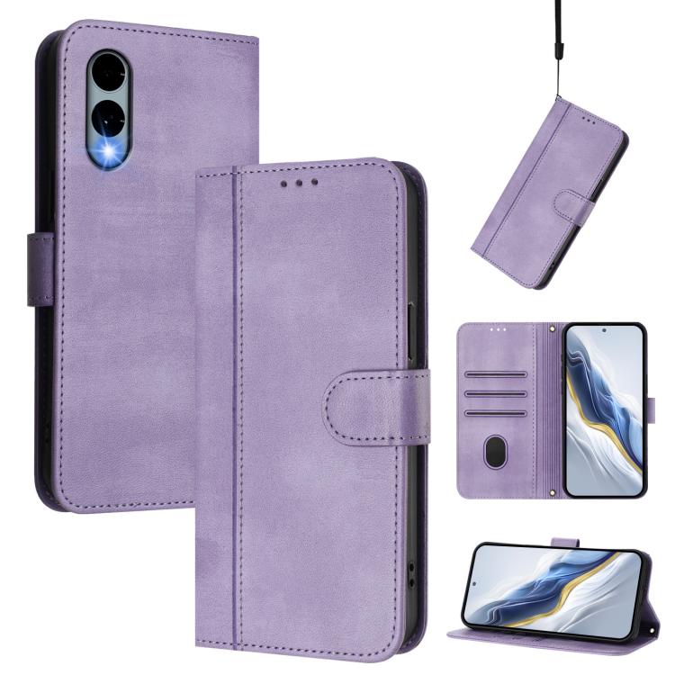 Line Splicing Buckle Retro Leather Phone Case, For Fujitsu Arrows We3, For Fujitsu FCNT Rakuraku F-53E, For Fujitsu Arrows We2 F-52E, For Fujitsu Arrows We2 Plus F-51E, For Fujitsu Arrow Be4 Plus F-41B, For Fujitsu Arrows F-01L F-42A                   ...