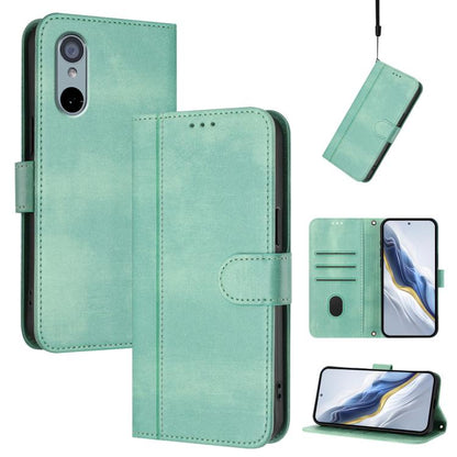 Line Splicing Buckle Retro Leather Phone Case, For Fujitsu Arrows We3, For Fujitsu FCNT Rakuraku F-53E, For Fujitsu Arrows We2 F-52E, For Fujitsu Arrows We2 Plus F-51E, For Fujitsu Arrow Be4 Plus F-41B, For Fujitsu Arrows F-01L F-42A                   ...